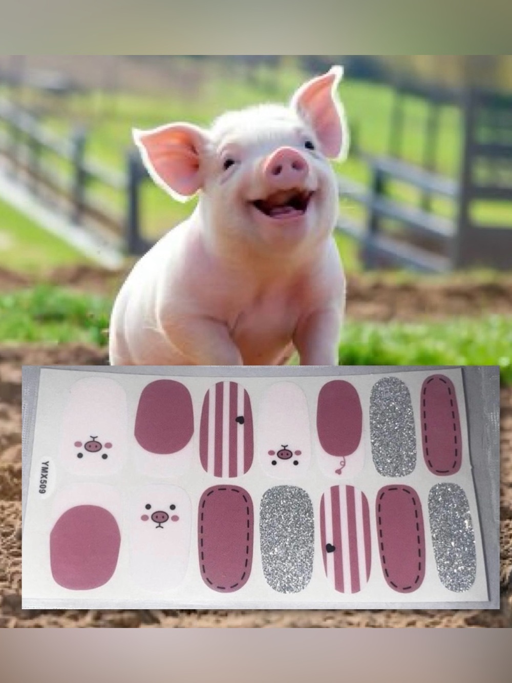 $2 Piglet Pink Nail Wraps $2 WITH ANY $10 ORDER OR MORE